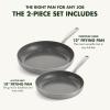 imageGreenPan Chatham TriPly Stainless Steel Healthy Ceramic Nonstick 10quot and 12quot Frying Pan Skillet Set PFASFree Induction Suitable Dishwasher Safe Silver10 and 12 Frying Pan Skillet Set