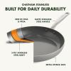 imageGreenPan Chatham TriPly Stainless Steel Healthy Ceramic Nonstick 10quot and 12quot Frying Pan Skillet Set PFASFree Induction Suitable Dishwasher Safe Silver10 and 12 Frying Pan Skillet Set