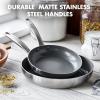 imageGreenPan Chatham TriPly Stainless Steel Healthy Ceramic Nonstick 10quot and 12quot Frying Pan Skillet Set PFASFree Induction Suitable Dishwasher Safe Silver8 and 10 Frying Pan Skillet Set