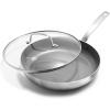 imageGreenPan Chatham TriPly Stainless Steel Healthy Ceramic Nonstick 8quot Frying Pan Skillet PFASFree Induction Suitable Dishwasher Safe SilverSilver