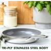 imageGreenPan Chatham TriPly Stainless Steel Healthy Ceramic Nonstick 8quot Frying Pan Skillet PFASFree Induction Suitable Dishwasher Safe SilverSilver