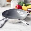 imageGreenPan Chatham TriPly Stainless Steel Healthy Ceramic Nonstick 8quot Frying Pan Skillet PFASFree Induction Suitable Dishwasher Safe SilverSilver