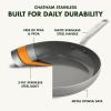 imageGreenPan Chatham TriPly Stainless Steel Healthy Ceramic Nonstick 8quot Frying Pan Skillet PFASFree Induction Suitable Dishwasher Safe SilverSilver