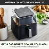 imageGreenPan Clearview 10QT Double Air Fryer 360 Clear Window PFASFree Ceramic Nonstick 5QT Drawers ampamp Trays Dual Cooking 12Presets Shake Reminder Keep Warm Dishwasher Safe PartsBlack