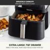 imageGreenPan Clearview 10QT Double Air Fryer 360 Clear Window PFASFree Ceramic Nonstick 5QT Drawers ampamp Trays Dual Cooking 12Presets Shake Reminder Keep Warm Dishwasher Safe PartsBlack