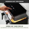 imageGreenPan Clearview 10QT Double Air Fryer 360 Clear Window PFASFree Ceramic Nonstick 5QT Drawers ampamp Trays Dual Cooking 12Presets Shake Reminder Keep Warm Dishwasher Safe PartsBlack