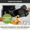 imageGreenPan Clearview 10QT Double Air Fryer 360 Clear Window PFASFree Ceramic Nonstick 5QT Drawers ampamp Trays Dual Cooking 12Presets Shake Reminder Keep Warm Dishwasher Safe PartsBlack