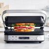 imageGreenPan Electric Indoor Stainless Steel 6in1 Contact Grill and Griddle Healthy Ceramic Nonstick Dishwasher Safe Reversible Plates PFASFreeSilver