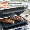 imageGreenPan Electric Indoor Stainless Steel 6in1 Contact Grill and Griddle Healthy Ceramic Nonstick Dishwasher Safe Reversible Plates PFASFreeSilver