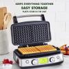 imageGreenPan Elite 4Square Belgian ampamp Classic Waffle Maker Healthy Ceramic Nonstick Aluminum Dishwasher Safe Plates Adjustable ShadeCrunch Control Wont OverflowEasy Cleanup BreakfastPFASFreeBlackBlack