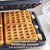 imageGreenPan Elite 4Square Belgian ampamp Classic Waffle Maker Healthy Ceramic Nonstick Aluminum Dishwasher Safe Plates Adjustable ShadeCrunch Control Wont OverflowEasy Cleanup BreakfastPFASFreeBlackCream White