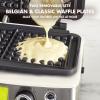 imageGreenPan Elite 4Square Belgian ampamp Classic Waffle Maker Healthy Ceramic Nonstick Aluminum Dishwasher Safe Plates Adjustable ShadeCrunch Control Wont OverflowEasy Cleanup BreakfastPFASFreeBlackCream White