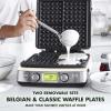 imageGreenPan Elite 4Square Belgian ampamp Classic Waffle Maker Healthy Ceramic Nonstick Aluminum Dishwasher Safe Plates Adjustable ShadeCrunch Control Wont OverflowEasy Cleanup BreakfastPFASFreeBlackCream White