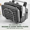 imageGreenPan Elite 4Square Belgian ampamp Classic Waffle Maker Healthy Ceramic Nonstick Aluminum Dishwasher Safe Plates Adjustable ShadeCrunch Control Wont OverflowEasy Cleanup BreakfastPFASFreeBlackBlack