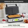 imageGreenPan Elite 4Square Belgian ampamp Classic Waffle Maker Healthy Ceramic Nonstick Aluminum Dishwasher Safe Plates Adjustable ShadeCrunch Control Wont OverflowEasy Cleanup BreakfastPFASFreeBlackStainless Steel