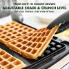 imageGreenPan Elite 4Square Belgian ampamp Classic Waffle Maker Healthy Ceramic Nonstick Aluminum Dishwasher Safe Plates Adjustable ShadeCrunch Control Wont OverflowEasy Cleanup BreakfastPFASFreeBlackCream White