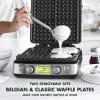 imageGreenPan Elite 4Square Belgian ampamp Classic Waffle Maker Healthy Ceramic Nonstick Aluminum Dishwasher Safe Plates Adjustable ShadeCrunch Control Wont OverflowEasy Cleanup BreakfastPFASFreeBlackBlack