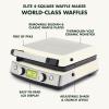 imageGreenPan Elite 4Square Belgian ampamp Classic Waffle Maker Healthy Ceramic Nonstick Aluminum Dishwasher Safe Plates Adjustable ShadeCrunch Control Wont OverflowEasy Cleanup BreakfastPFASFreeBlackCream White