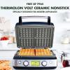 imageGreenPan Elite 4Square Belgian ampamp Classic Waffle Maker Healthy Ceramic Nonstick Aluminum Dishwasher Safe Plates Adjustable ShadeCrunch Control Wont OverflowEasy Cleanup BreakfastPFASFreeBlackOxford Blue