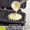 imageGreenPan Elite 4Square Belgian ampamp Classic Waffle Maker Healthy Ceramic Nonstick Aluminum Dishwasher Safe Plates Adjustable ShadeCrunch Control Wont OverflowEasy Cleanup BreakfastPFASFreeBlackBlack