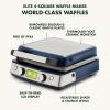 imageGreenPan Elite 4Square Belgian ampamp Classic Waffle Maker Healthy Ceramic Nonstick Aluminum Dishwasher Safe Plates Adjustable ShadeCrunch Control Wont OverflowEasy Cleanup BreakfastPFASFreeBlackOxford Blue