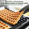 imageGreenPan Elite 4Square Belgian ampamp Classic Waffle Maker Healthy Ceramic Nonstick Aluminum Dishwasher Safe Plates Adjustable ShadeCrunch Control Wont OverflowEasy Cleanup BreakfastPFASFreeBlackBlack