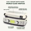 imageGreenPan Elite 4Square Belgian ampamp Classic Waffle Maker Healthy Ceramic Nonstick Aluminum Dishwasher Safe Plates Adjustable ShadeCrunch Control Wont OverflowEasy Cleanup BreakfastPFASFreeBlackCream White
