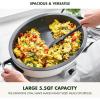 imageGreenPan Elite 55QT Electric Oval Skillet PFASFree Ceramic Nonstick 1800 Watt Dishwasher Safe Lid ampamp Removable Crock Adjustable Temp Control MultiCooker Sear Saut Rice StirFry BlackCream White