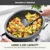 imageGreenPan Elite 55QT Electric Oval Skillet PFASFree Ceramic Nonstick 1800 Watt Dishwasher Safe Lid ampamp Removable Crock Adjustable Temp Control MultiCooker Sear Saut Rice StirFry BlackGraphite