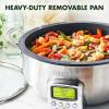 imageGreenPan Elite 6QT Electric Skillet Sear Saute StirFry Cook Rice Healthy Ceramic Nonstick Dishwasher Safe Parts Easytouse LED Display PFOA and PFA Free Smart Pot Stainless SteelStainless Steel