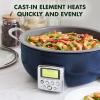 imageGreenPan Elite 6QT Electric Skillet Sear Saute StirFry Cook Rice Healthy Ceramic Nonstick Dishwasher Safe Parts Easytouse LED Display PFOA and PFA Free Smart Pot Stainless SteelOxford Blue