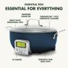 imageGreenPan Elite 6QT Electric Skillet Sear Saute StirFry Cook Rice Healthy Ceramic Nonstick Dishwasher Safe Parts Easytouse LED Display PFOA and PFA Free Smart Pot Stainless SteelOxford Blue