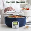 imageGreenPan Elite 6QT Electric Skillet Sear Saute StirFry Cook Rice Healthy Ceramic Nonstick Dishwasher Safe Parts Easytouse LED Display PFOA and PFA Free Smart Pot Stainless SteelOxford Blue