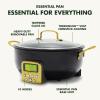 imageGreenPan Elite 6QT Electric Skillet Sear Saute StirFry Cook Rice Healthy Ceramic Nonstick Dishwasher Safe Parts Easytouse LED Display PFOA and PFA Free Smart Pot Stainless SteelGold