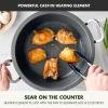 imageGreenPan Elite 6QT Electric Skillet Sear Saute StirFry Cook Rice Healthy Ceramic Nonstick Dishwasher Safe Parts Easytouse LED Display PFOA and PFA Free Smart Pot Stainless SteelBlack