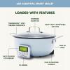 imageGreenPan Elite 6QT Electric Skillet Sear Saute StirFry Cook Rice Healthy Ceramic Nonstick Dishwasher Safe Parts Easytouse LED Display PFOA and PFA Free Smart Pot Stainless SteelBlue Haze