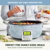imageGreenPan Elite 6QT Electric Skillet Sear Saute StirFry Cook Rice Healthy Ceramic Nonstick Dishwasher Safe Parts Easytouse LED Display PFOA and PFA Free Smart Pot Stainless SteelBlue Haze