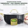 imageGreenPan Elite 6QT Electric Skillet Sear Saute StirFry Cook Rice Healthy Ceramic Nonstick Dishwasher Safe Parts Easytouse LED Display PFOA and PFA Free Smart Pot Stainless SteelGold