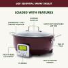 imageGreenPan Elite 6QT Electric Skillet Sear Saute StirFry Cook Rice Healthy Ceramic Nonstick Dishwasher Safe Parts Easytouse LED Display PFOA and PFA Free Smart Pot Stainless SteelFig Purple