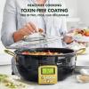 imageGreenPan Elite 6QT Electric Skillet Sear Saute StirFry Cook Rice Healthy Ceramic Nonstick Dishwasher Safe Parts Easytouse LED Display PFOA and PFA Free Smart Pot Stainless SteelGold