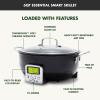 imageGreenPan Elite 6QT Electric Skillet Sear Saute StirFry Cook Rice Healthy Ceramic Nonstick Dishwasher Safe Parts Easytouse LED Display PFOA and PFA Free Smart Pot Stainless SteelBlack