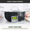 imageGreenPan Elite 6QT Electric Skillet Sear Saute StirFry Cook Rice Healthy Ceramic Nonstick Dishwasher Safe Parts Easytouse LED Display PFOA and PFA Free Smart Pot Stainless SteelBlack