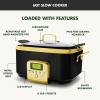 imageGreenPan Elite 8in1 Programmable 6QT Electric Slow Cooker Dishwasher Safe Lid ampamp Removable Crock PFASFree Healthy Ceramic Nonstick MultiCooker Sear Saut Brown Steam Basket Roast GoldGold