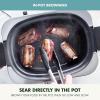 imageGreenPan Elite 8in1 Programmable 6QT Electric Slow Cooker Dishwasher Safe Lid ampamp Removable Crock PFASFree Healthy Ceramic Nonstick MultiCooker Sear Saut Brown Steam Basket Roast GoldDeep Teal