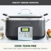 imageGreenPan Elite 8in1 Programmable 6QT Electric Slow Cooker Dishwasher Safe Lid ampamp Removable Crock PFASFree Healthy Ceramic Nonstick MultiCooker Sear Saut Brown Steam Basket Roast GoldGraphite