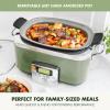 imageGreenPan Elite 8in1 Programmable 6QT Electric Slow Cooker Dishwasher Safe Lid ampamp Removable Crock PFASFree Healthy Ceramic Nonstick MultiCooker Sear Saut Brown Steam Basket Roast GoldSage Green