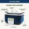 imageGreenPan Elite 8in1 Programmable 6QT Electric Slow Cooker Dishwasher Safe Lid ampamp Removable Crock PFASFree Healthy Ceramic Nonstick MultiCooker Sear Saut Brown Steam Basket Roast GoldOxford Blue