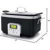 imageGreenPan Elite 8in1 Programmable 6QT Electric Slow Cooker Dishwasher Safe Lid ampamp Removable Crock PFASFree Healthy Ceramic Nonstick MultiCooker Sear Saut Brown Steam Basket Roast GoldBlack