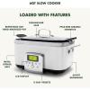 imageGreenPan Elite 8in1 Programmable 6QT Electric Slow Cooker Dishwasher Safe Lid ampamp Removable Crock PFASFree Healthy Ceramic Nonstick MultiCooker Sear Saut Brown Steam Basket Roast GoldCream White