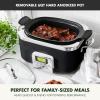 imageGreenPan Elite 8in1 Programmable 6QT Electric Slow Cooker Dishwasher Safe Lid ampamp Removable Crock PFASFree Healthy Ceramic Nonstick MultiCooker Sear Saut Brown Steam Basket Roast GoldBlack